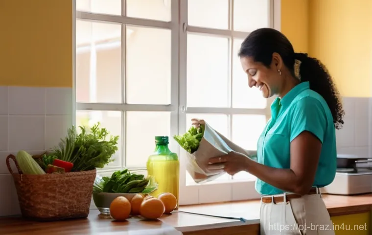 브라질의 최저임금 현황 - **Prompt:** A warm, inviting scene in a modest but tidy Brazilian kitchen. A woman in her late 30s o...