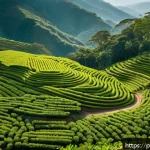 Home 19 브라질 커피 생산지 - A picturesque artisanal coffee farm nestled in the Serra region of Brazil, showcasing lush green mou...